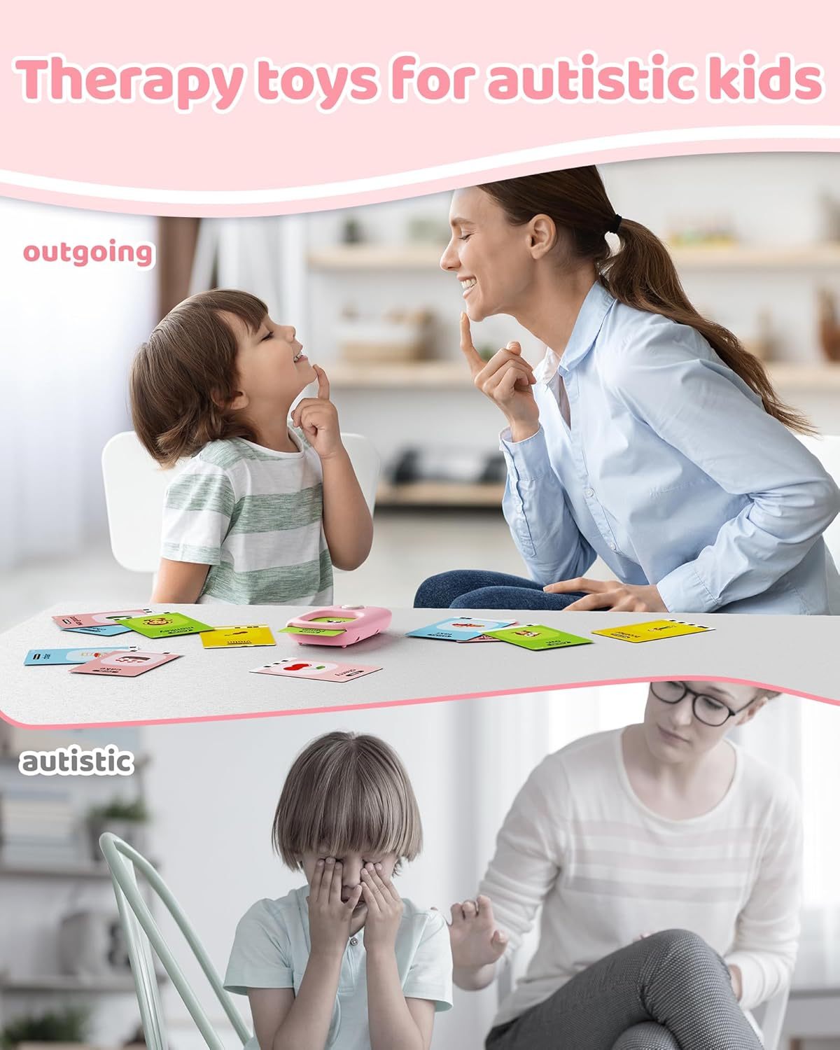 Talking Flash Cards,Kids Toddler Flash Cards With 448 Sight Words,Montessori Toys,Autism Sensory Toys,Speech Therapy Toys,Learning Educational Gifts For Age 1 2 3 4 5 Years Old Boys And Girls