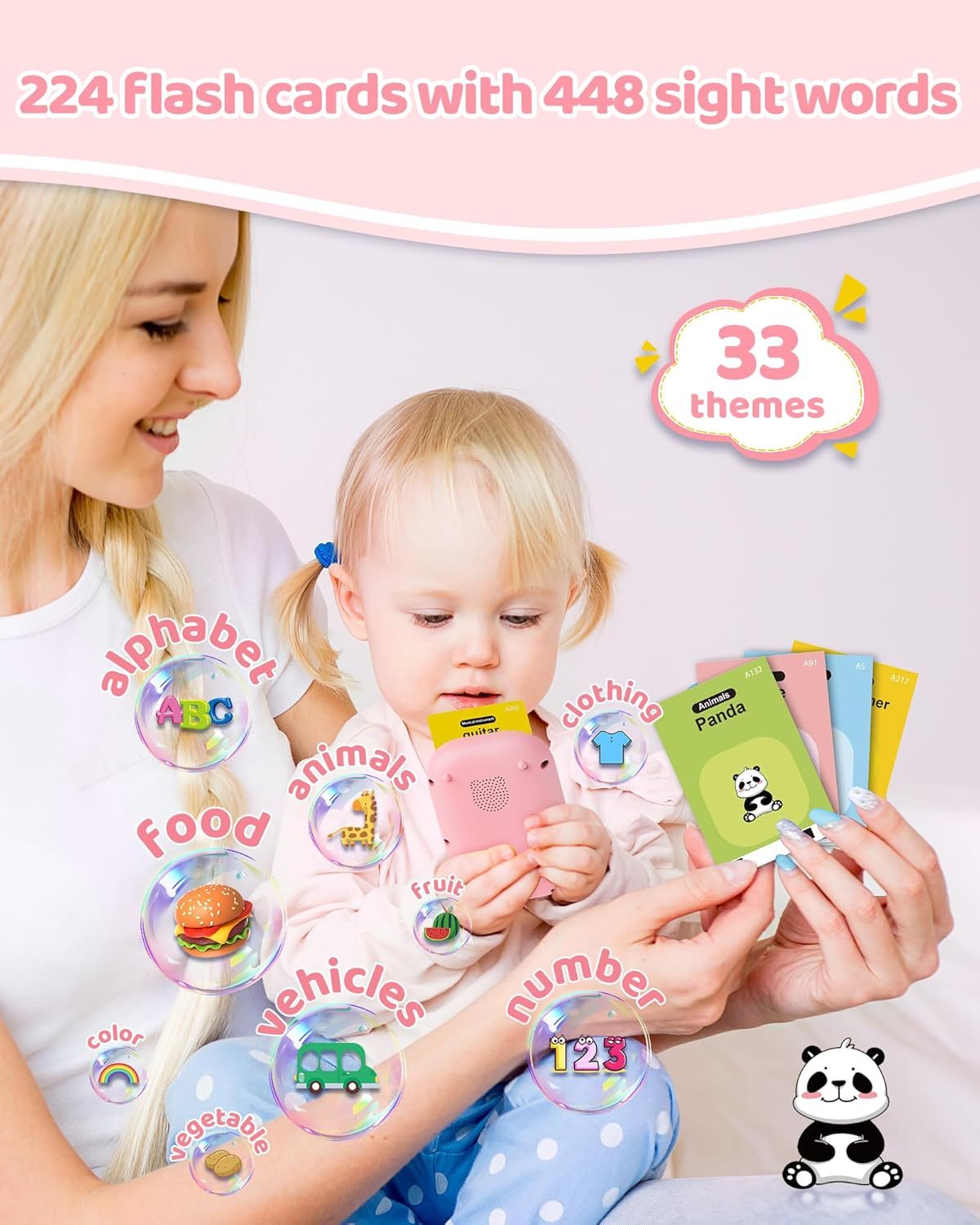 Talking Flash Cards,Kids Toddler Flash Cards With 448 Sight Words,Montessori Toys,Autism Sensory Toys,Speech Therapy Toys,Learning Educational Gifts For Age 1 2 3 4 5 Years Old Boys And Girls