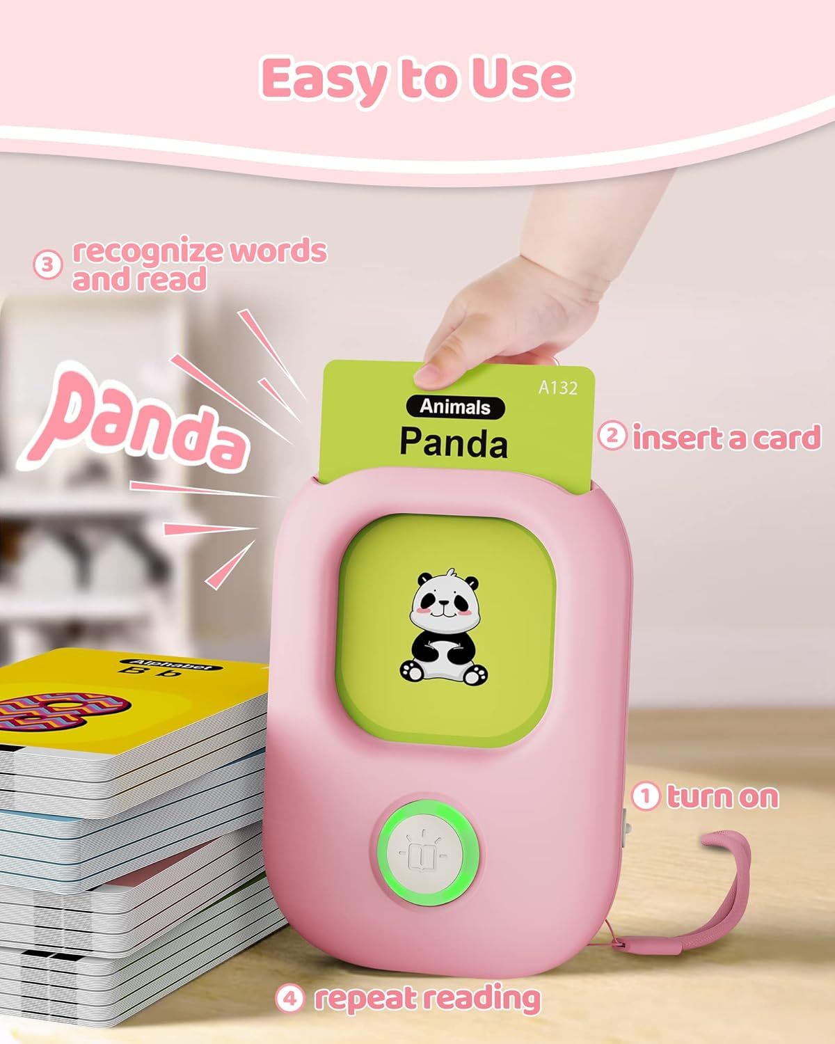 Talking Flash Cards,Kids Toddler Flash Cards With 448 Sight Words,Montessori Toys,Autism Sensory Toys,Speech Therapy Toys,Learning Educational Gifts For Age 1 2 3 4 5 Years Old Boys And Girls